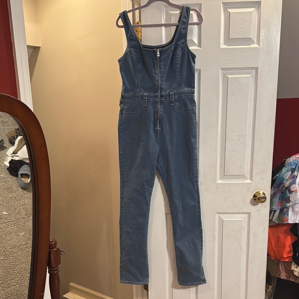 NWT True Religion Denim Zip-Up Jumpsuit